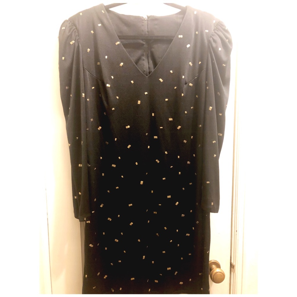 Black & Gold Vintage Mini Dress